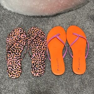 Fabletics Orange and Pink Sandals Set